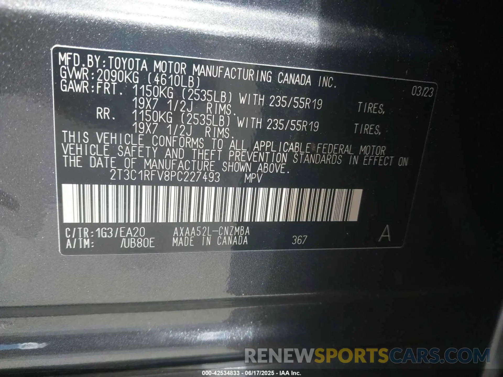 9 Photograph of a damaged car 2T3C1RFV8PC227493 TOYOTA RAV4 2023