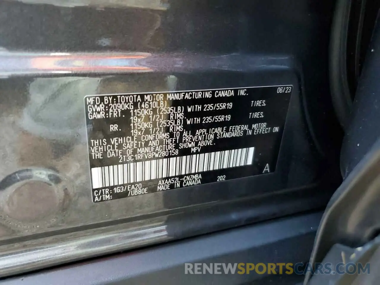 14 Photograph of a damaged car 2T3C1RFV8PW280158 TOYOTA RAV4 2023