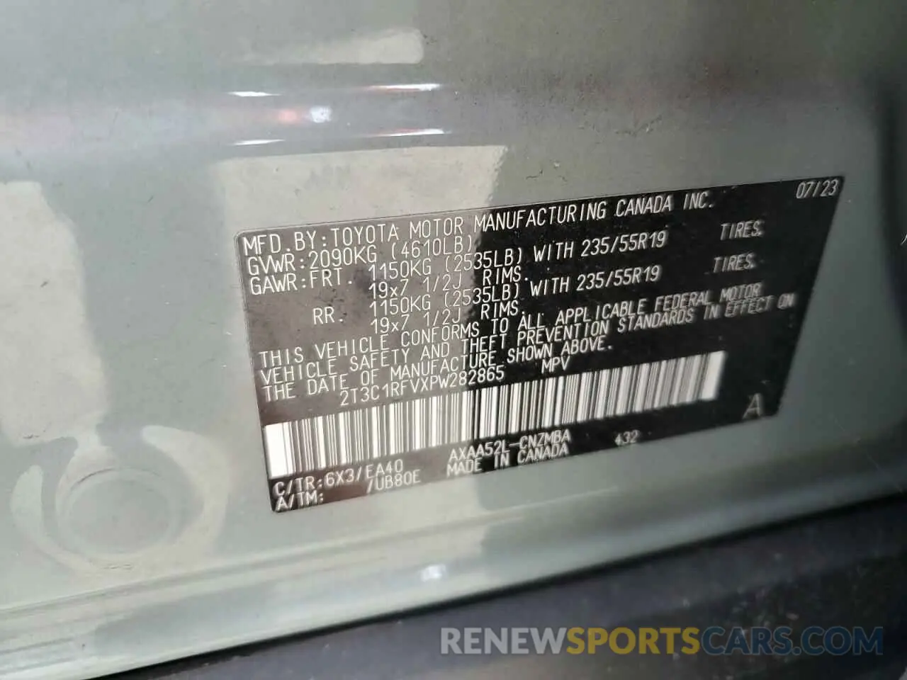 14 Photograph of a damaged car 2T3C1RFVXPW282865 TOYOTA RAV4 2023