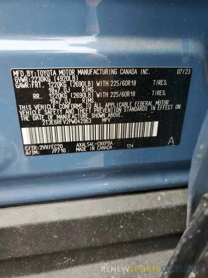 14 Photograph of a damaged car 2T3E6RFV2PW042963 TOYOTA RAV4 2023