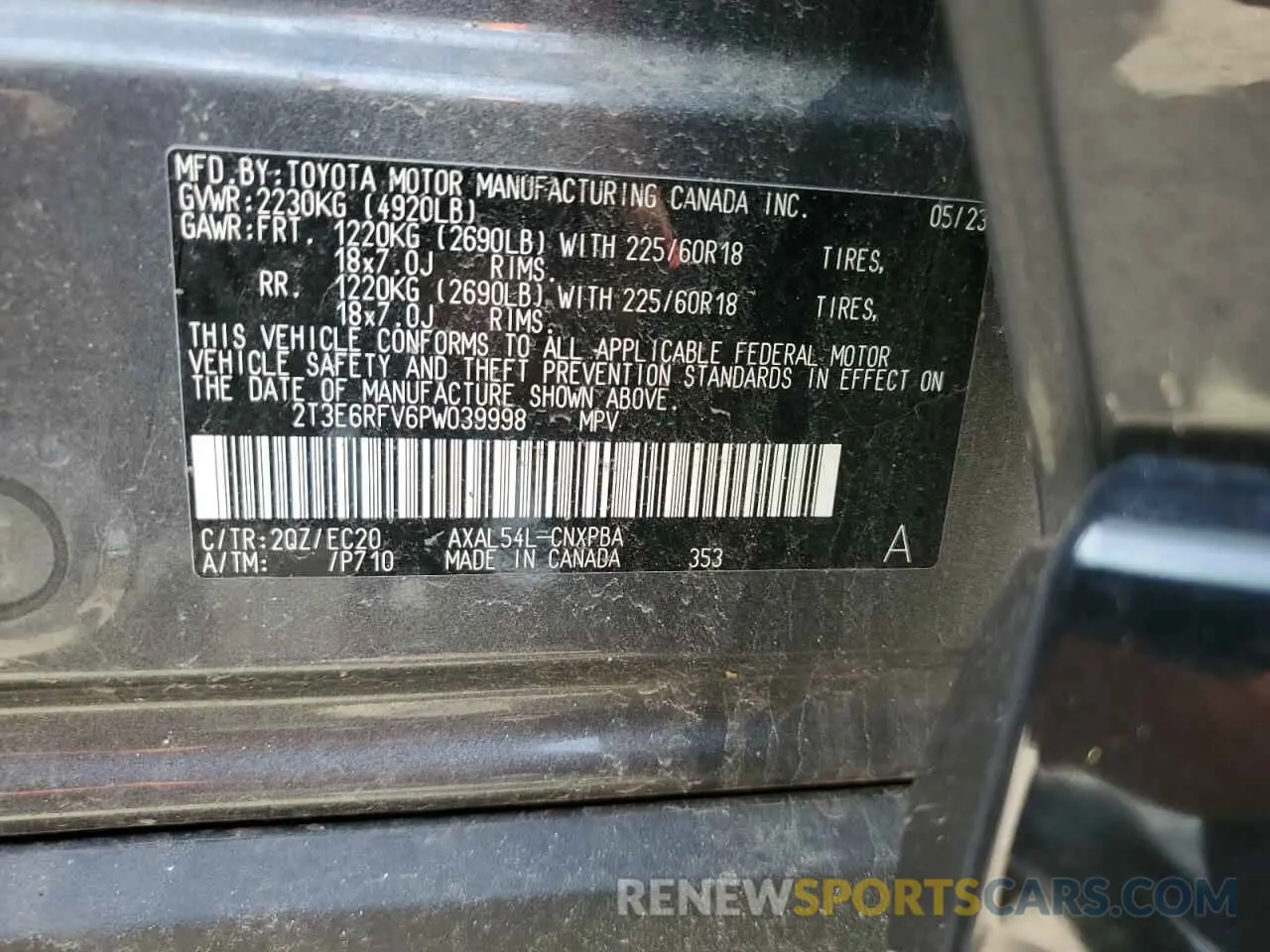 12 Photograph of a damaged car 2T3E6RFV6PW039998 TOYOTA RAV4 2023