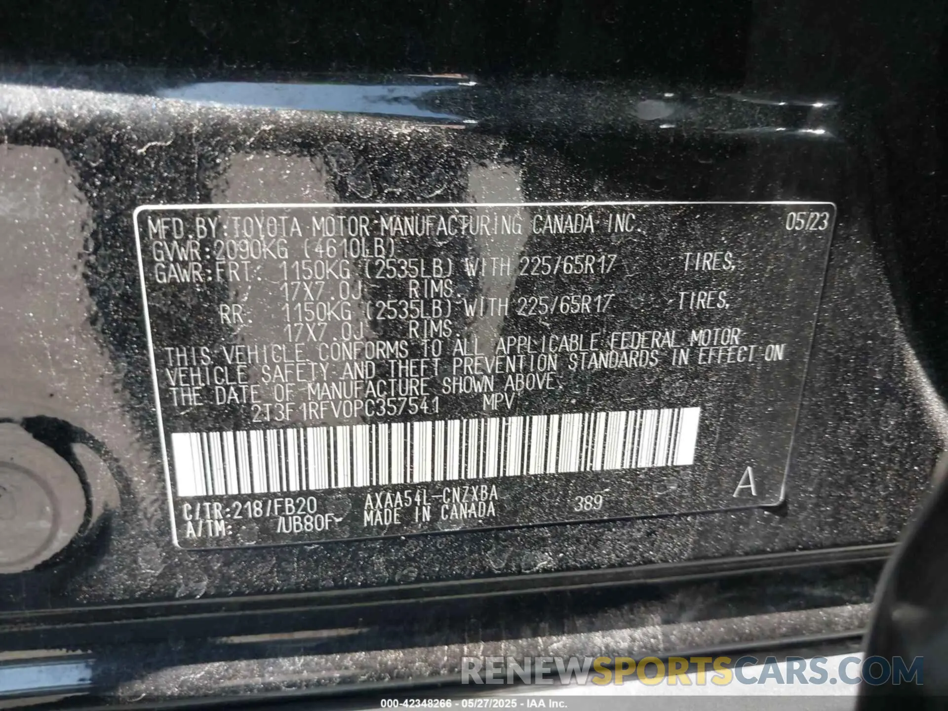 9 Photograph of a damaged car 2T3F1RFV0PC357541 TOYOTA RAV4 2023