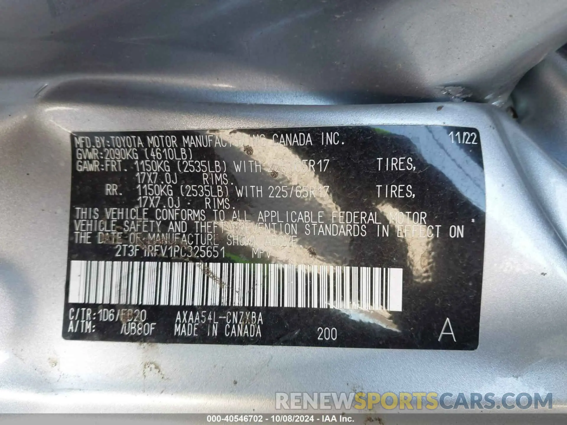 9 Photograph of a damaged car 2T3F1RFV1PC325651 TOYOTA RAV4 2023
