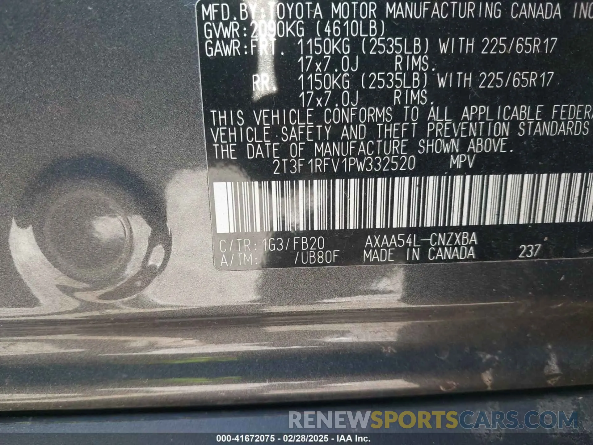 9 Photograph of a damaged car 2T3F1RFV1PW332520 TOYOTA RAV4 2023