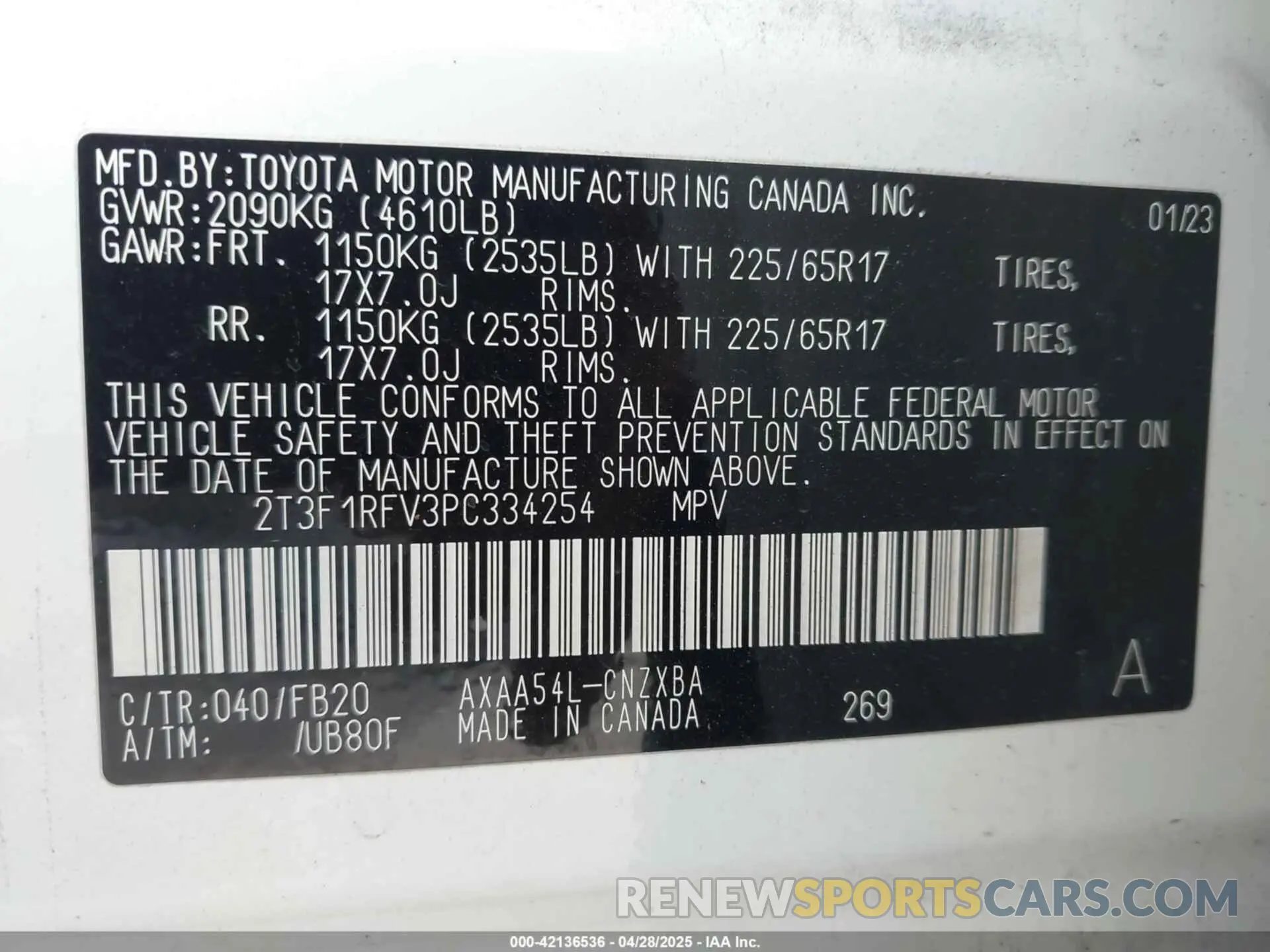 9 Photograph of a damaged car 2T3F1RFV3PC334254 TOYOTA RAV4 2023