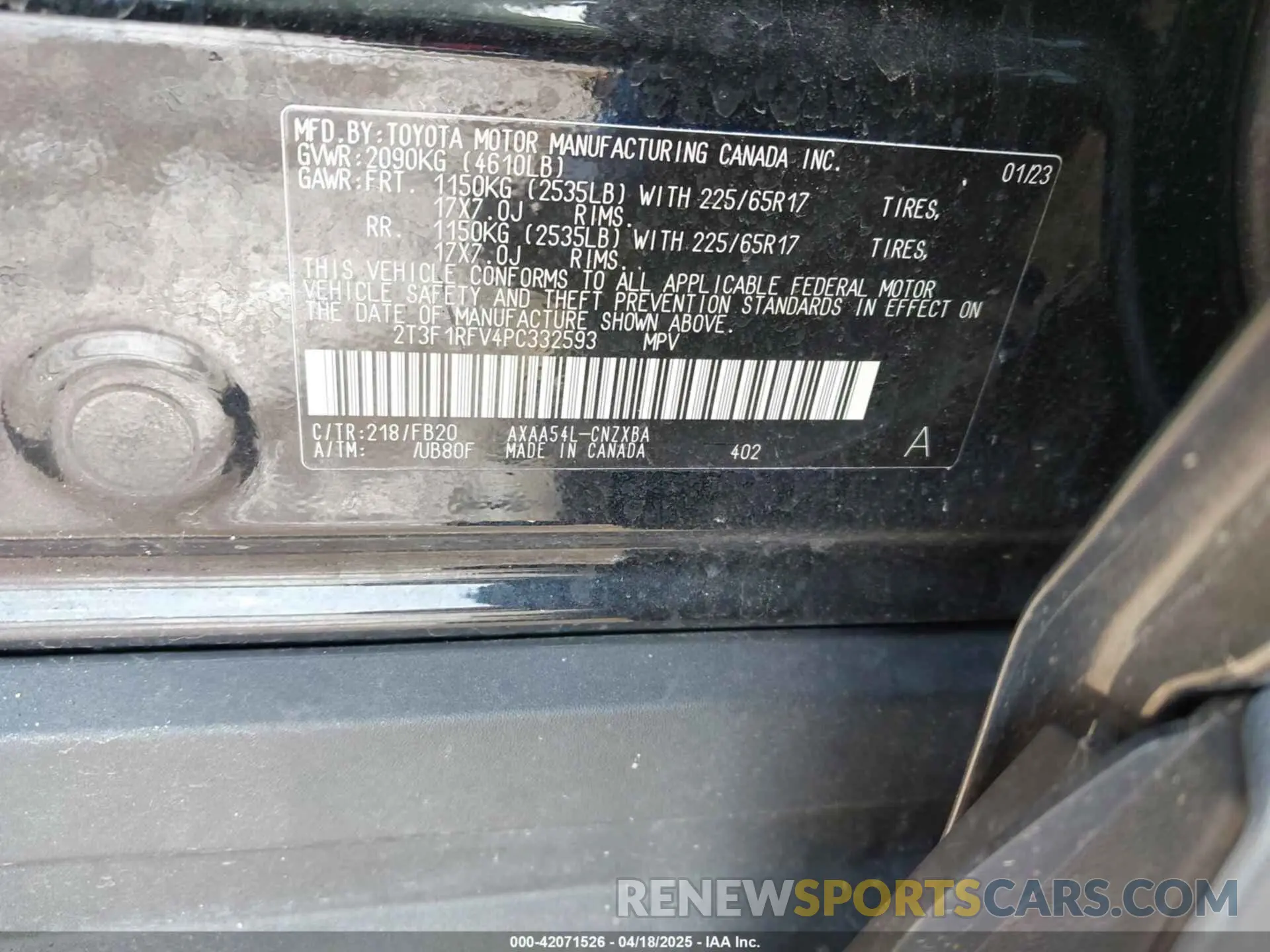 9 Photograph of a damaged car 2T3F1RFV4PC332593 TOYOTA RAV4 2023