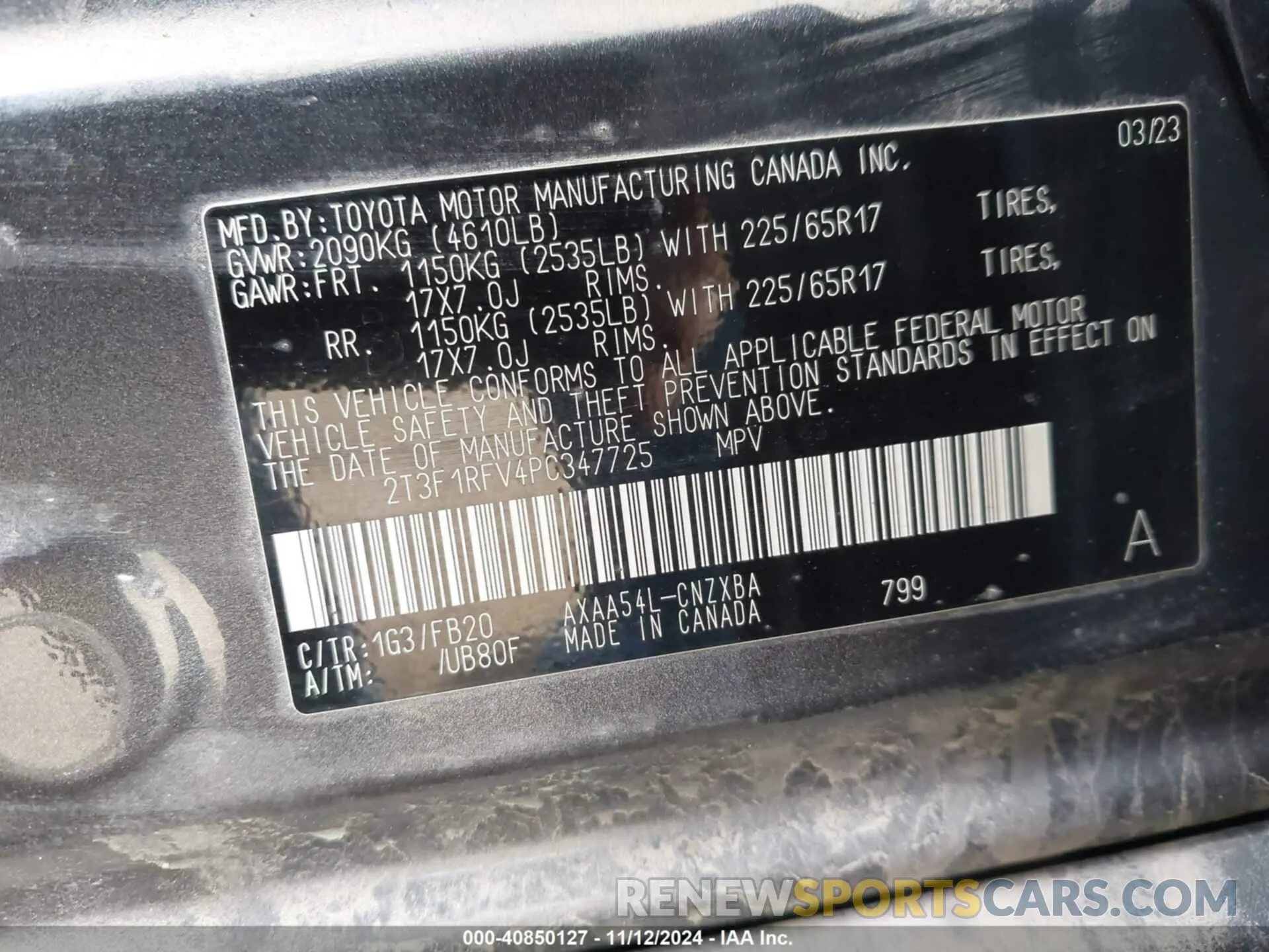 9 Photograph of a damaged car 2T3F1RFV4PC347725 TOYOTA RAV4 2023