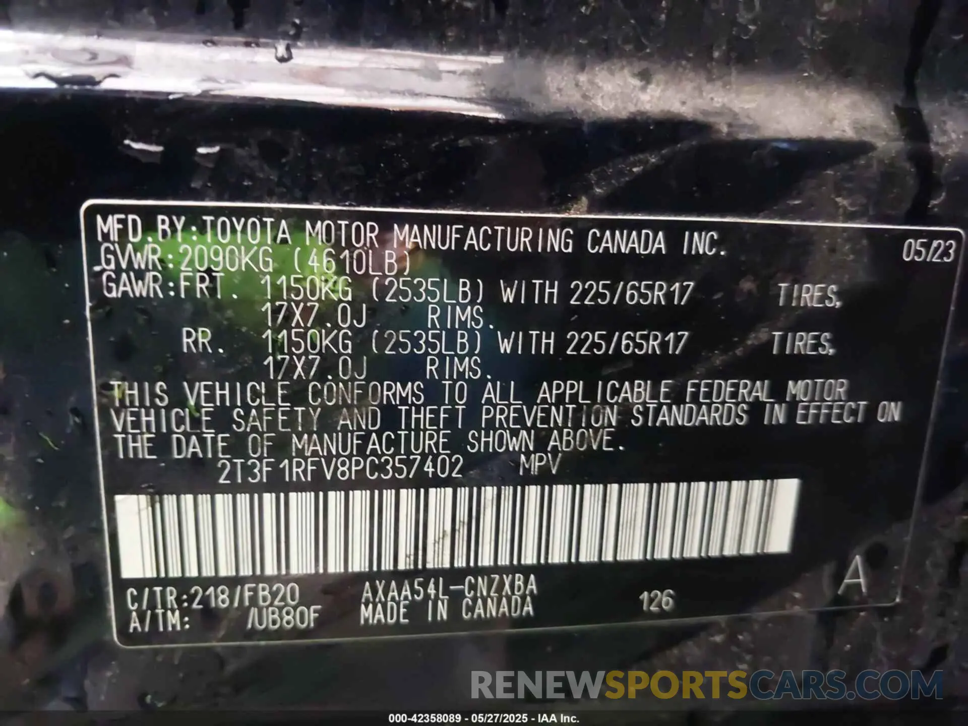 9 Photograph of a damaged car 2T3F1RFV8PC357402 TOYOTA RAV4 2023