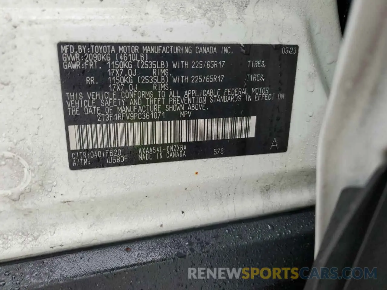 13 Photograph of a damaged car 2T3F1RFV9PC361071 TOYOTA RAV4 2023