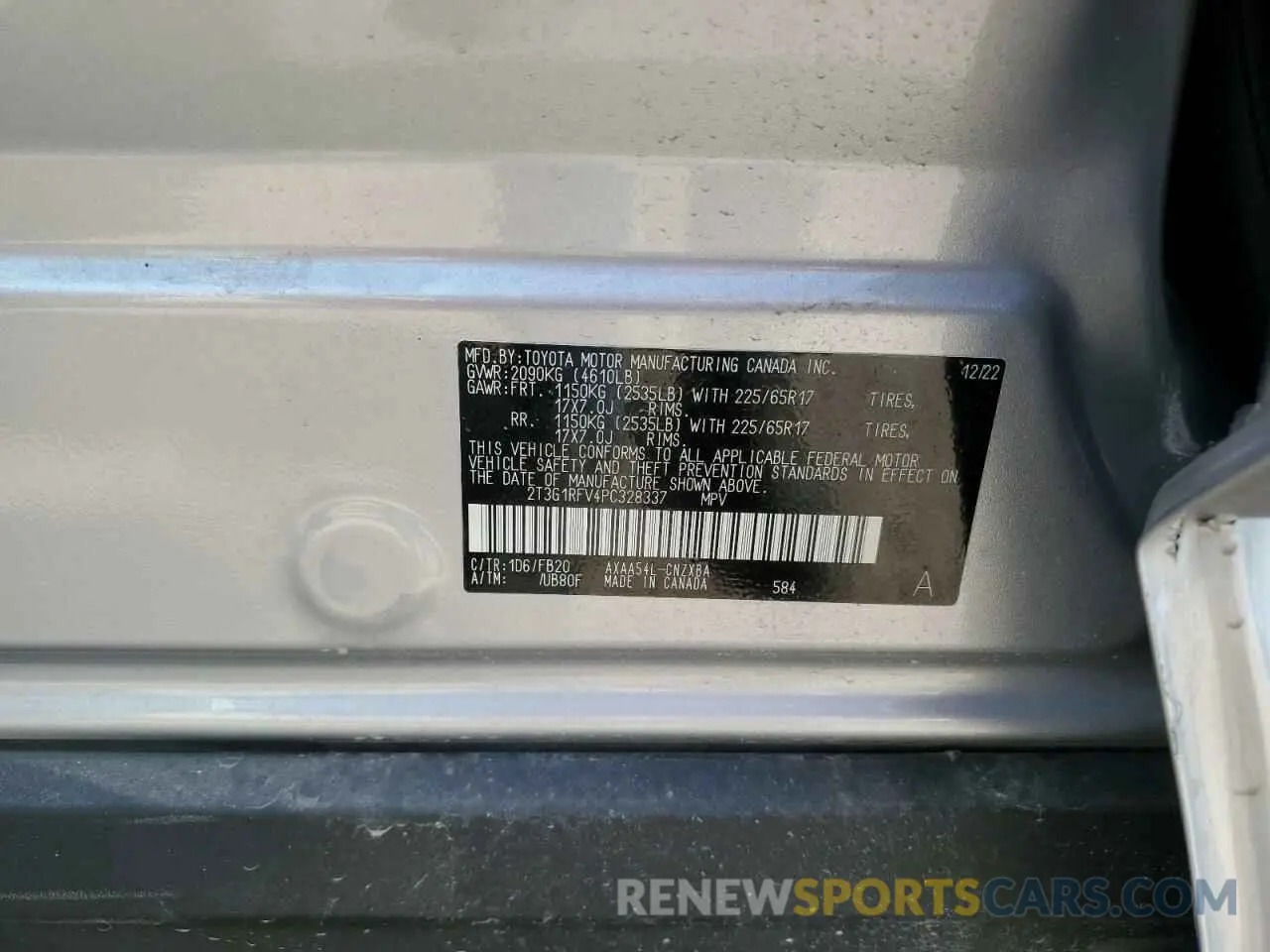 13 Photograph of a damaged car 2T3G1RFV4PC328337 TOYOTA RAV4 2023