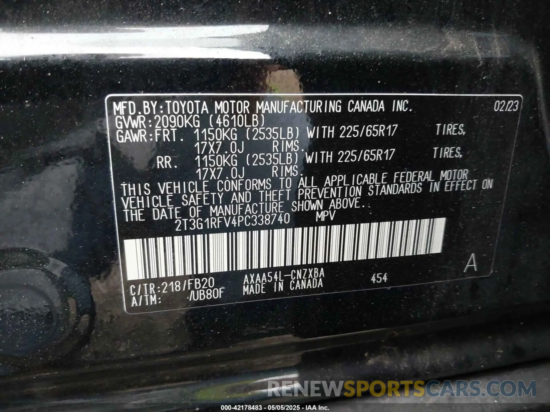 9 Photograph of a damaged car 2T3G1RFV4PC338740 TOYOTA RAV4 2023