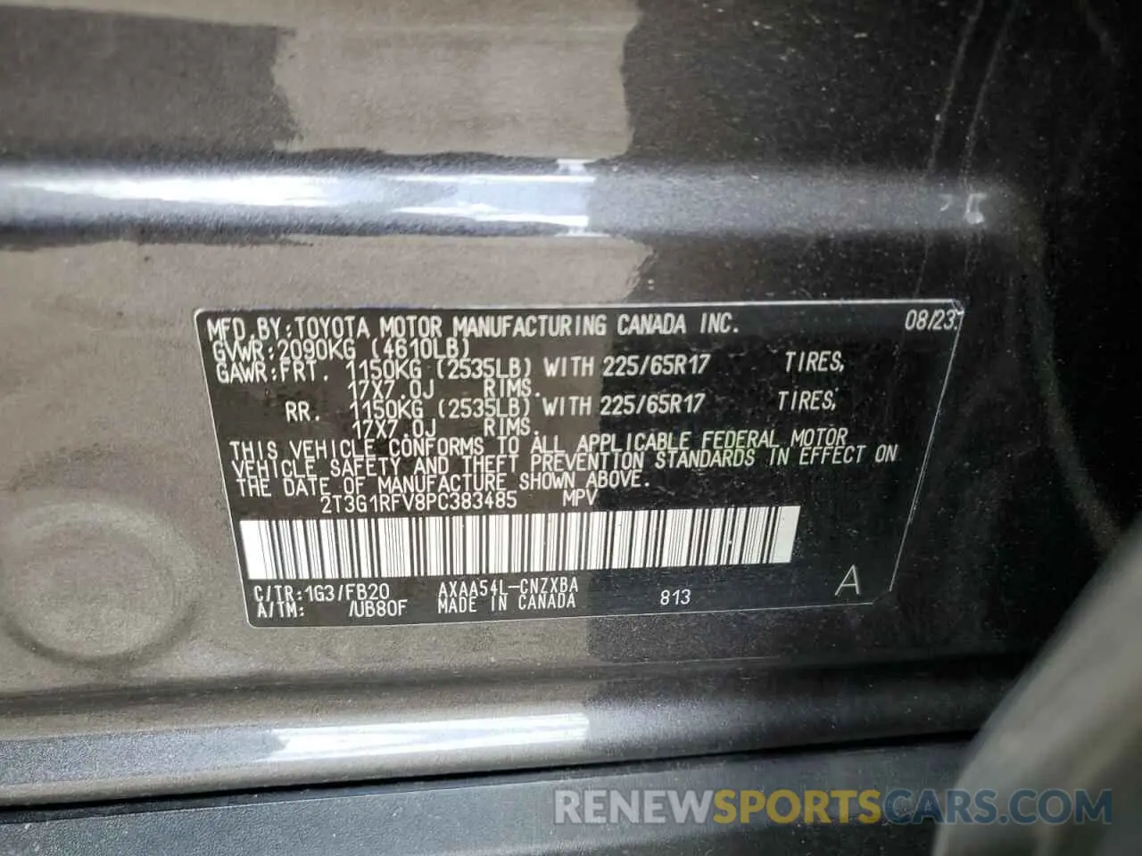 13 Photograph of a damaged car 2T3G1RFV8PC383485 TOYOTA RAV4 2023