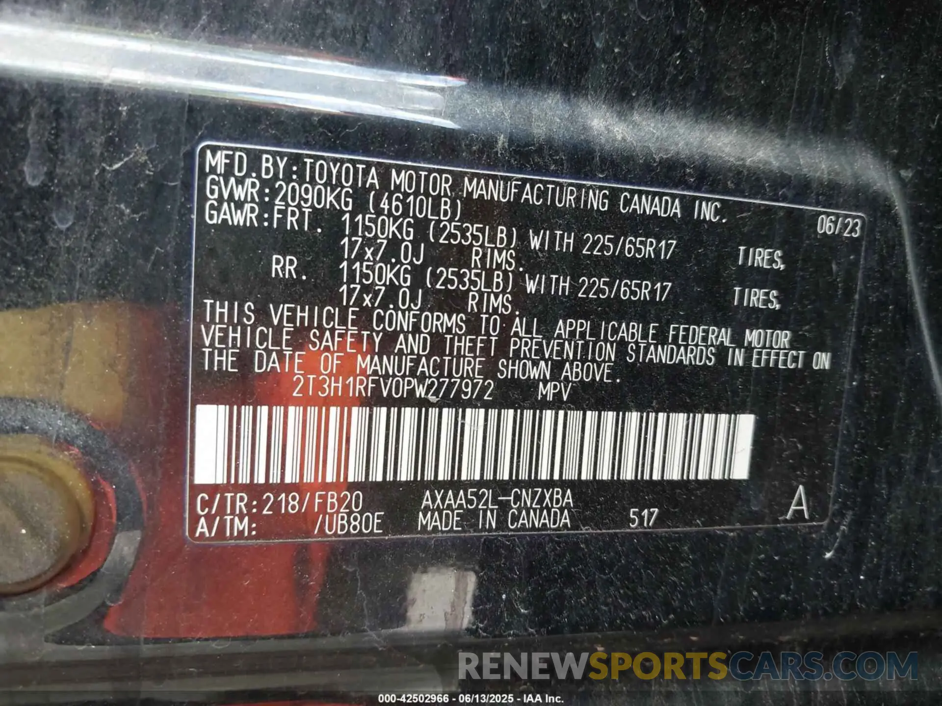 9 Photograph of a damaged car 2T3H1RFV0PW277972 TOYOTA RAV4 2023