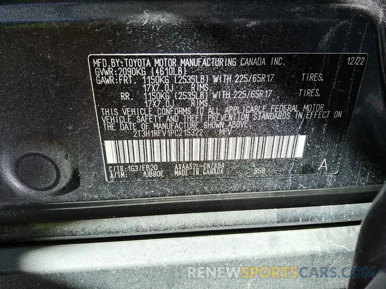14 Photograph of a damaged car 2T3H1RFV1PC215322 TOYOTA RAV4 2023
