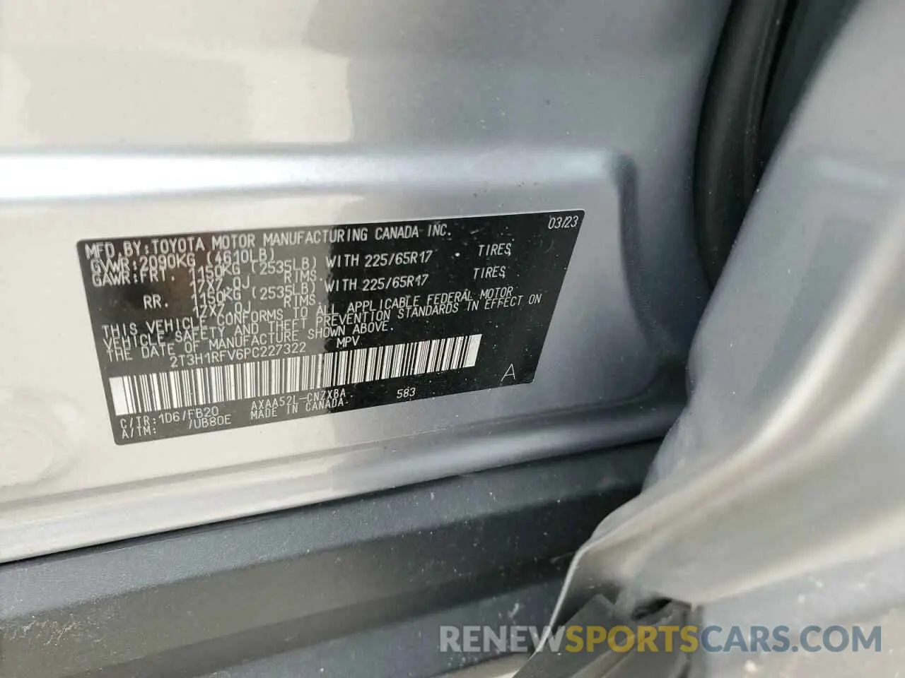 14 Photograph of a damaged car 2T3H1RFV6PC227322 TOYOTA RAV4 2023