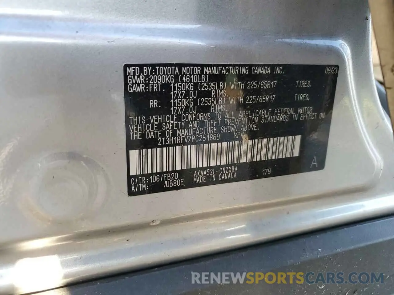 14 Photograph of a damaged car 2T3H1RFV7PC251869 TOYOTA RAV4 2023