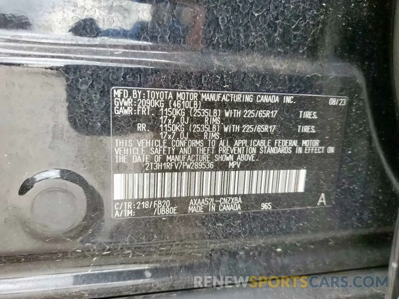 13 Photograph of a damaged car 2T3H1RFV7PW289536 TOYOTA RAV4 2023