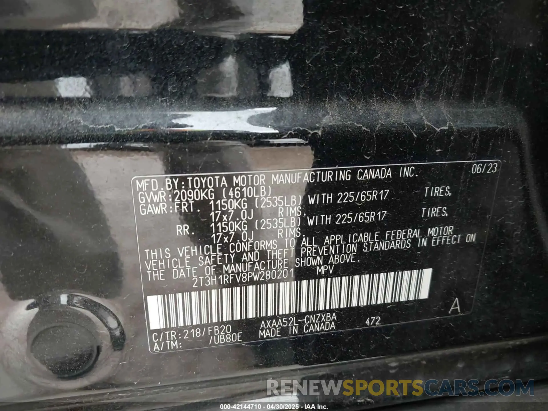 9 Photograph of a damaged car 2T3H1RFV8PW280201 TOYOTA RAV4 2023