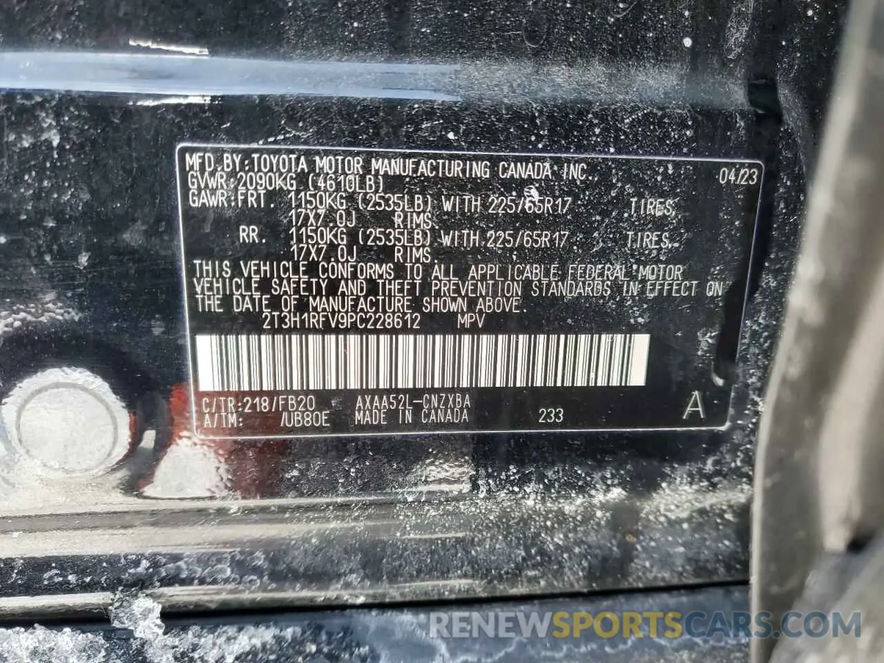 14 Photograph of a damaged car 2T3H1RFV9PC228612 TOYOTA RAV4 2023