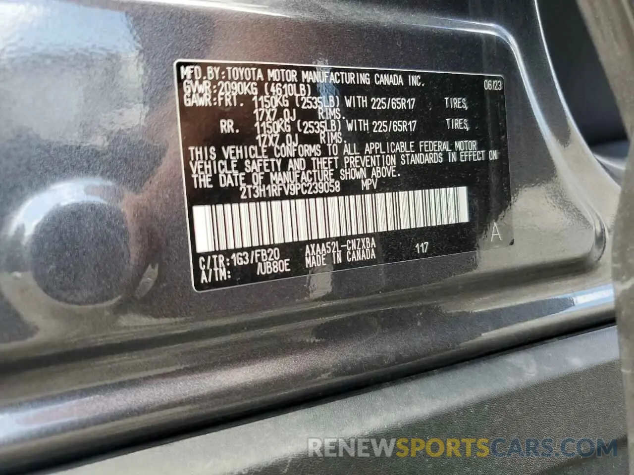 14 Photograph of a damaged car 2T3H1RFV9PC239058 TOYOTA RAV4 2023