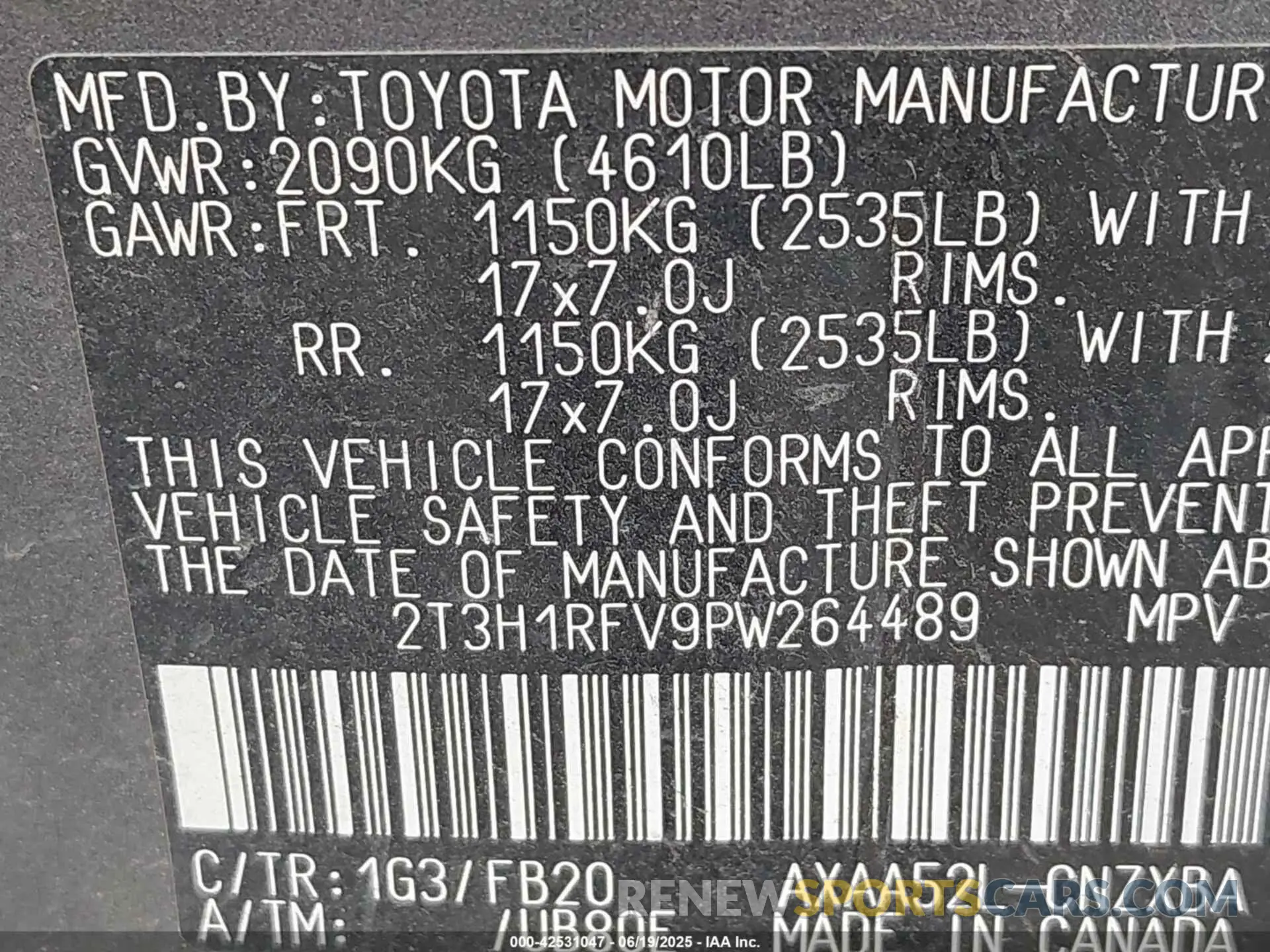 9 Photograph of a damaged car 2T3H1RFV9PW264489 TOYOTA RAV4 2023