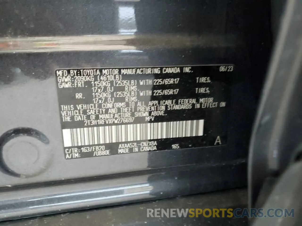14 Photograph of a damaged car 2T3H1RFVXPW276697 TOYOTA RAV4 2023