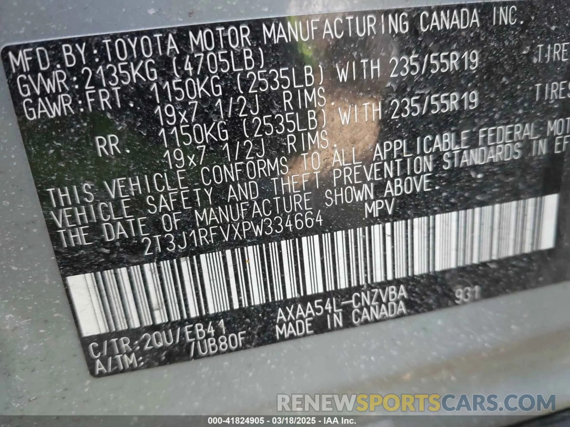 9 Photograph of a damaged car 2T3J1RFVXPW334664 TOYOTA RAV4 2023