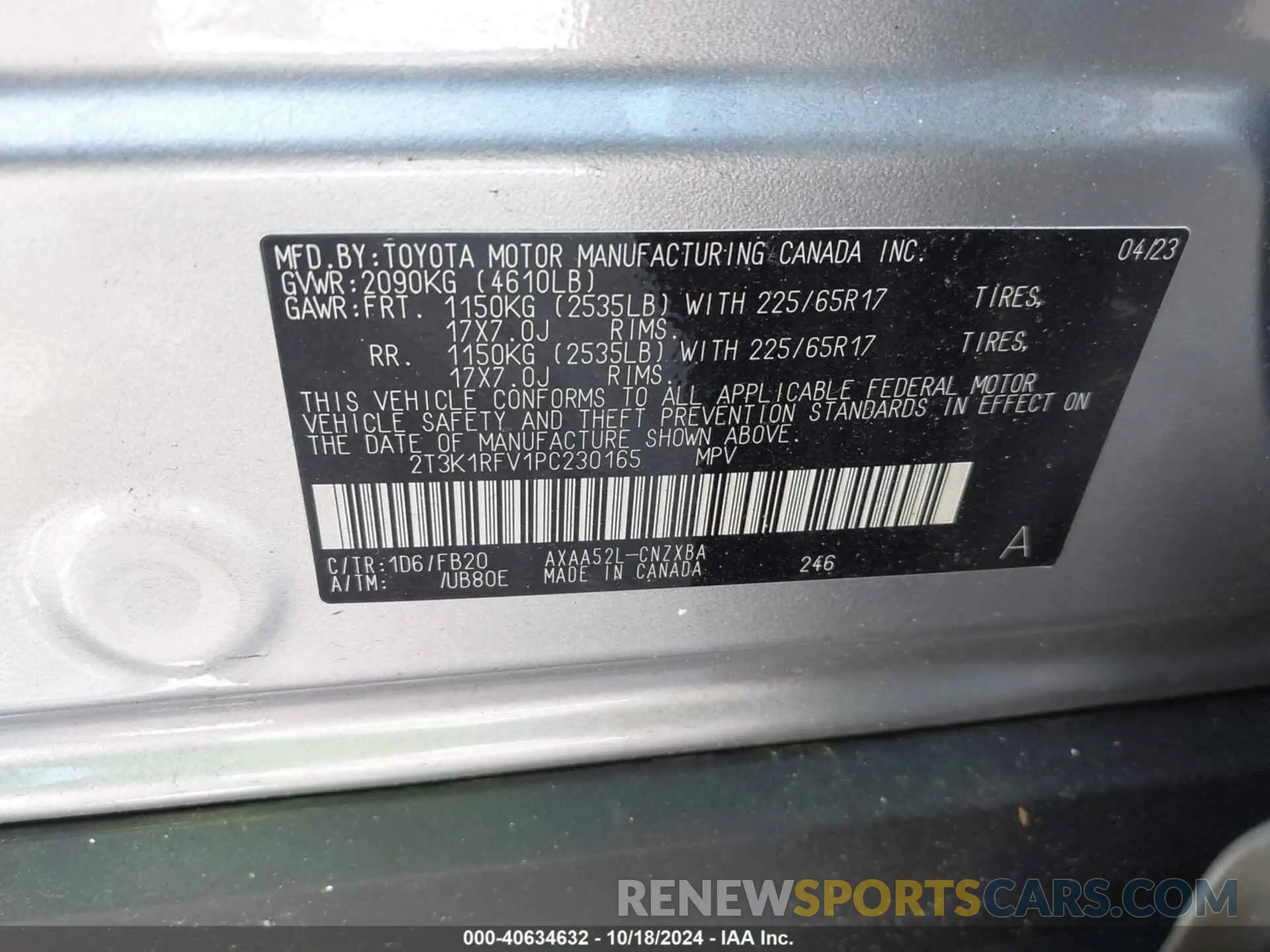 9 Photograph of a damaged car 2T3K1RFV1PC230165 TOYOTA RAV4 2023