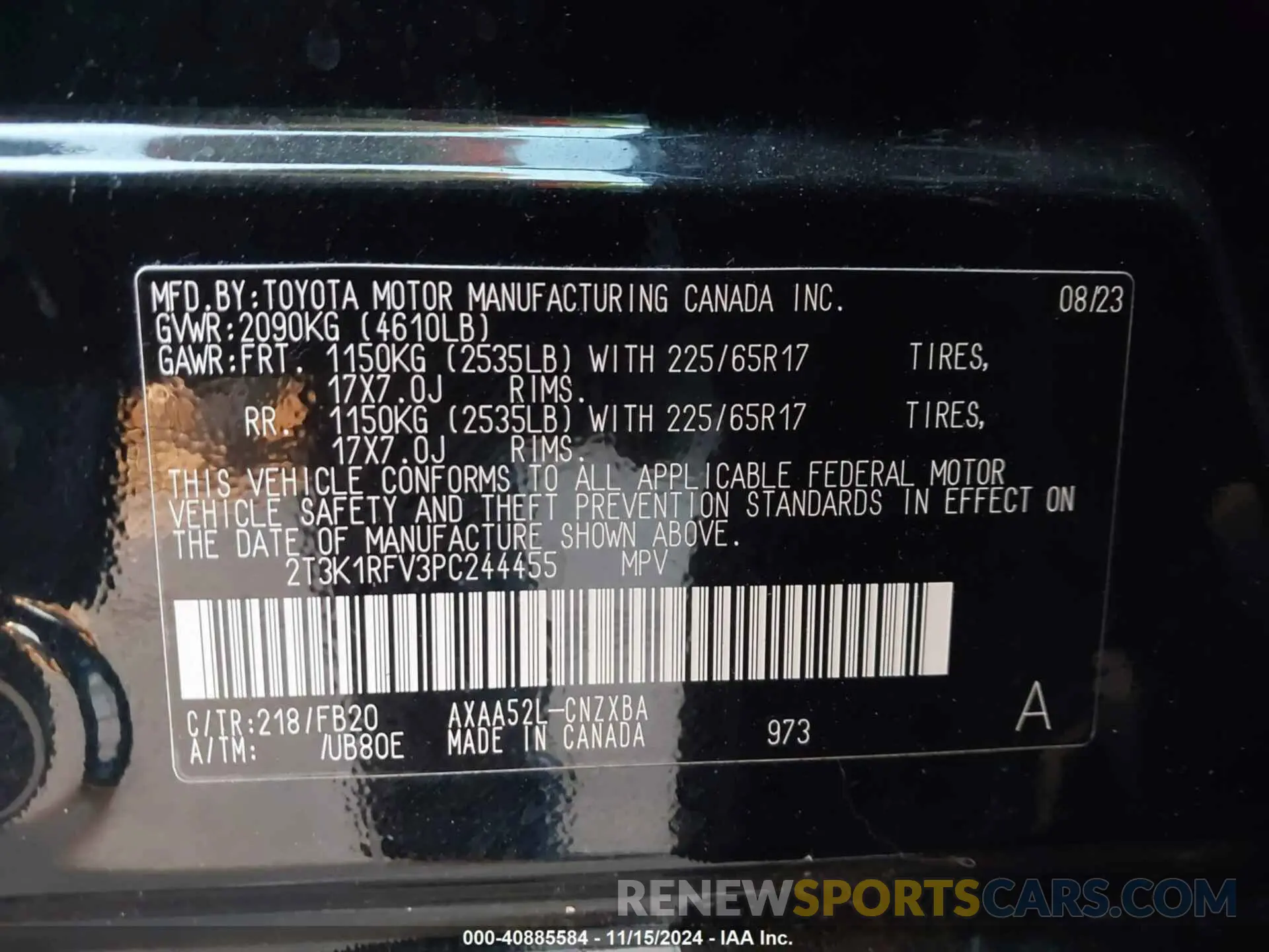 9 Photograph of a damaged car 2T3K1RFV3PC244455 TOYOTA RAV4 2023