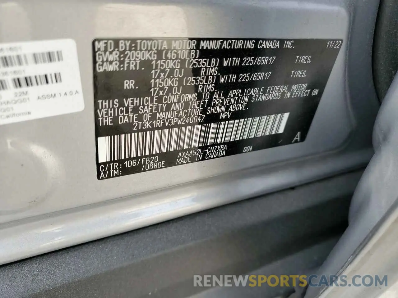 14 Photograph of a damaged car 2T3K1RFV3PW240047 TOYOTA RAV4 2023