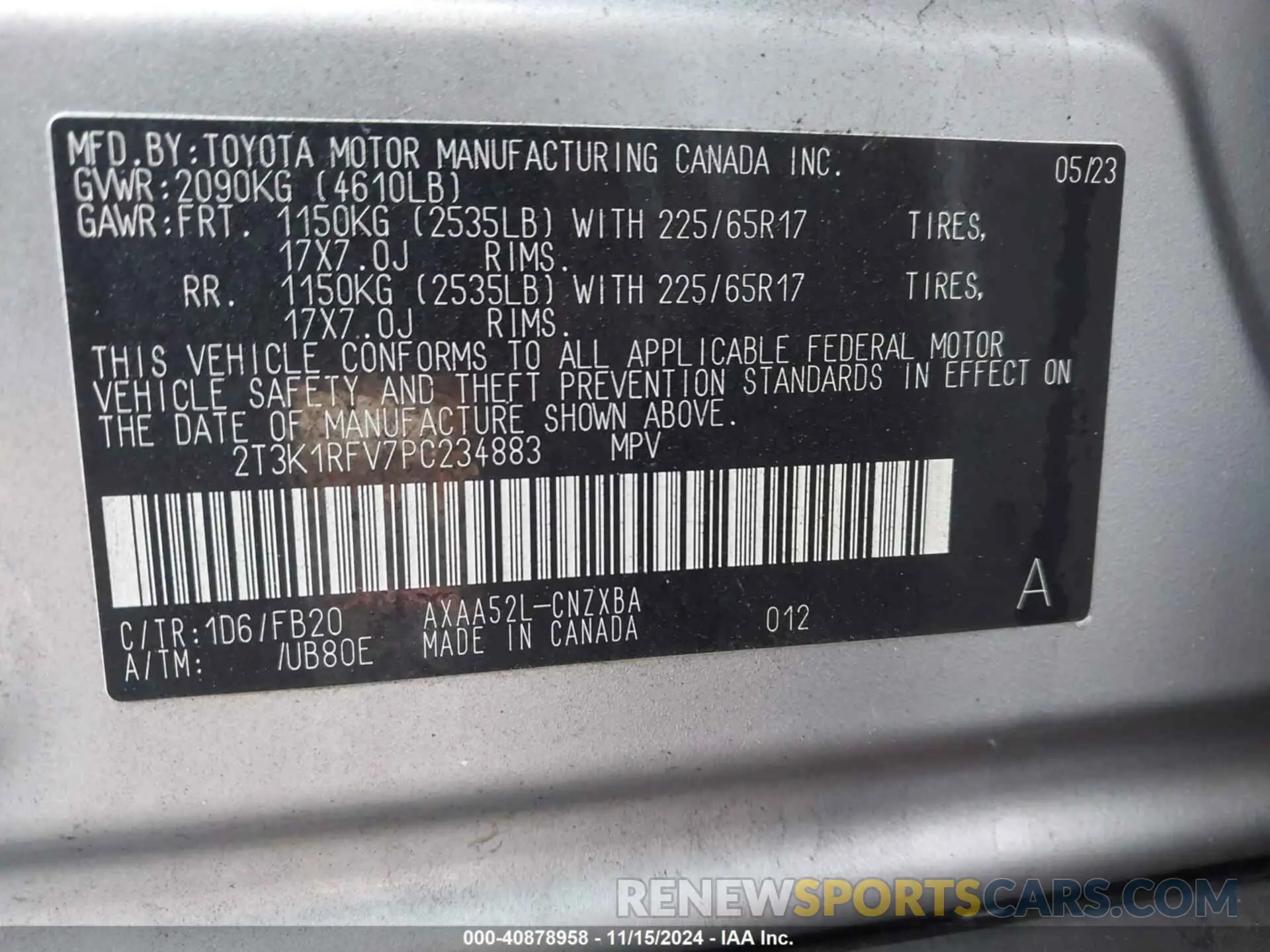 9 Photograph of a damaged car 2T3K1RFV7PC234883 TOYOTA RAV4 2023