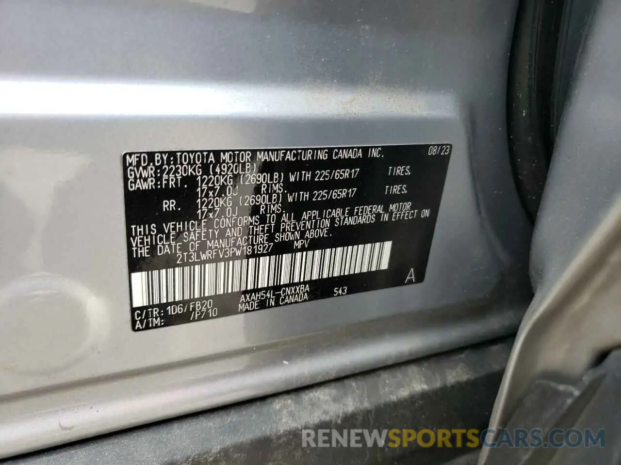 13 Photograph of a damaged car 2T3LWRFV3PW181927 TOYOTA RAV4 2023