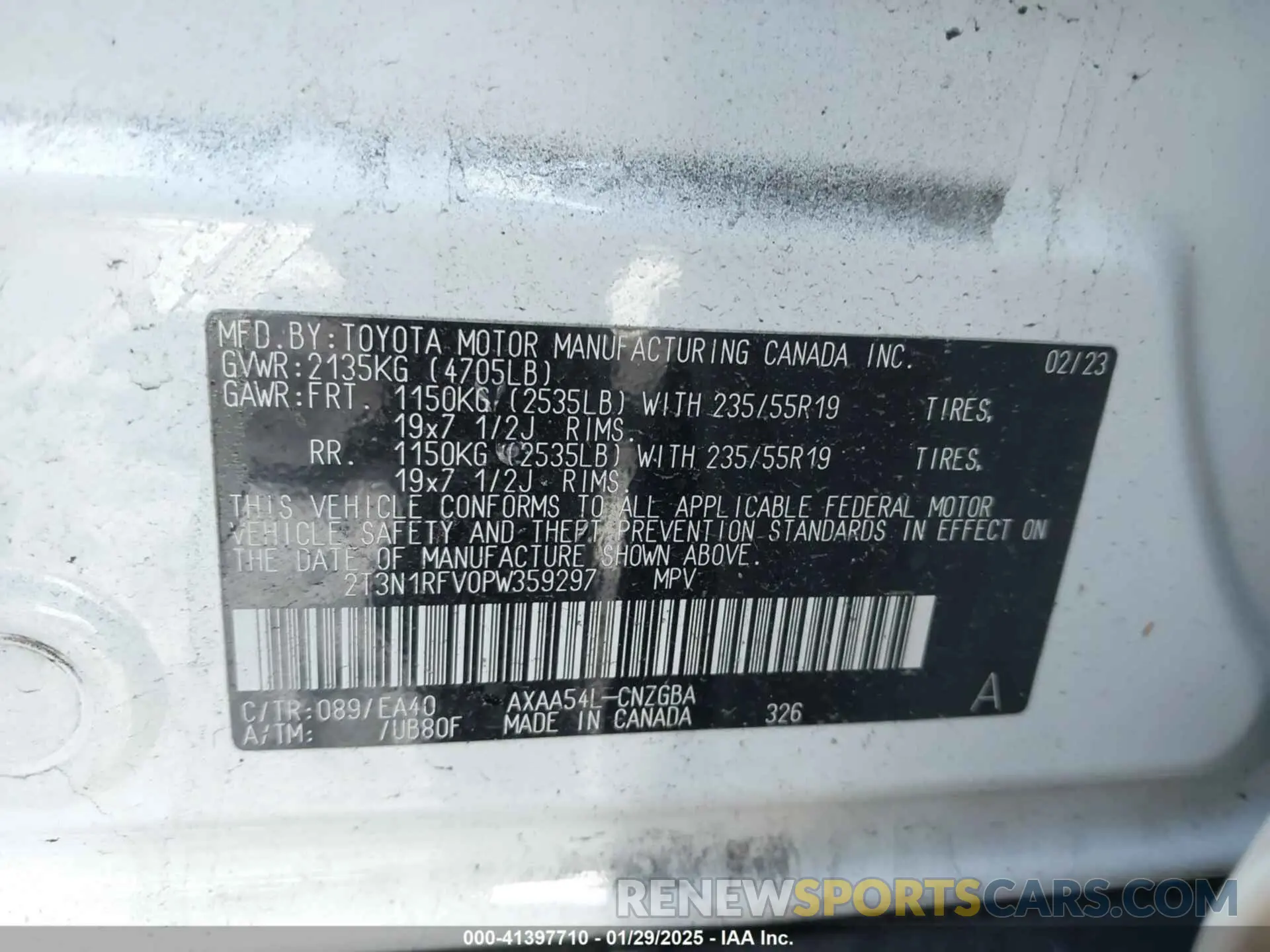 9 Photograph of a damaged car 2T3N1RFV0PW359297 TOYOTA RAV4 2023