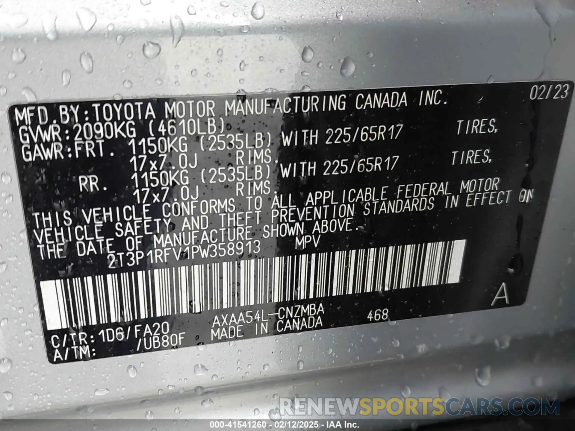 9 Photograph of a damaged car 2T3P1RFV1PW358913 TOYOTA RAV4 2023