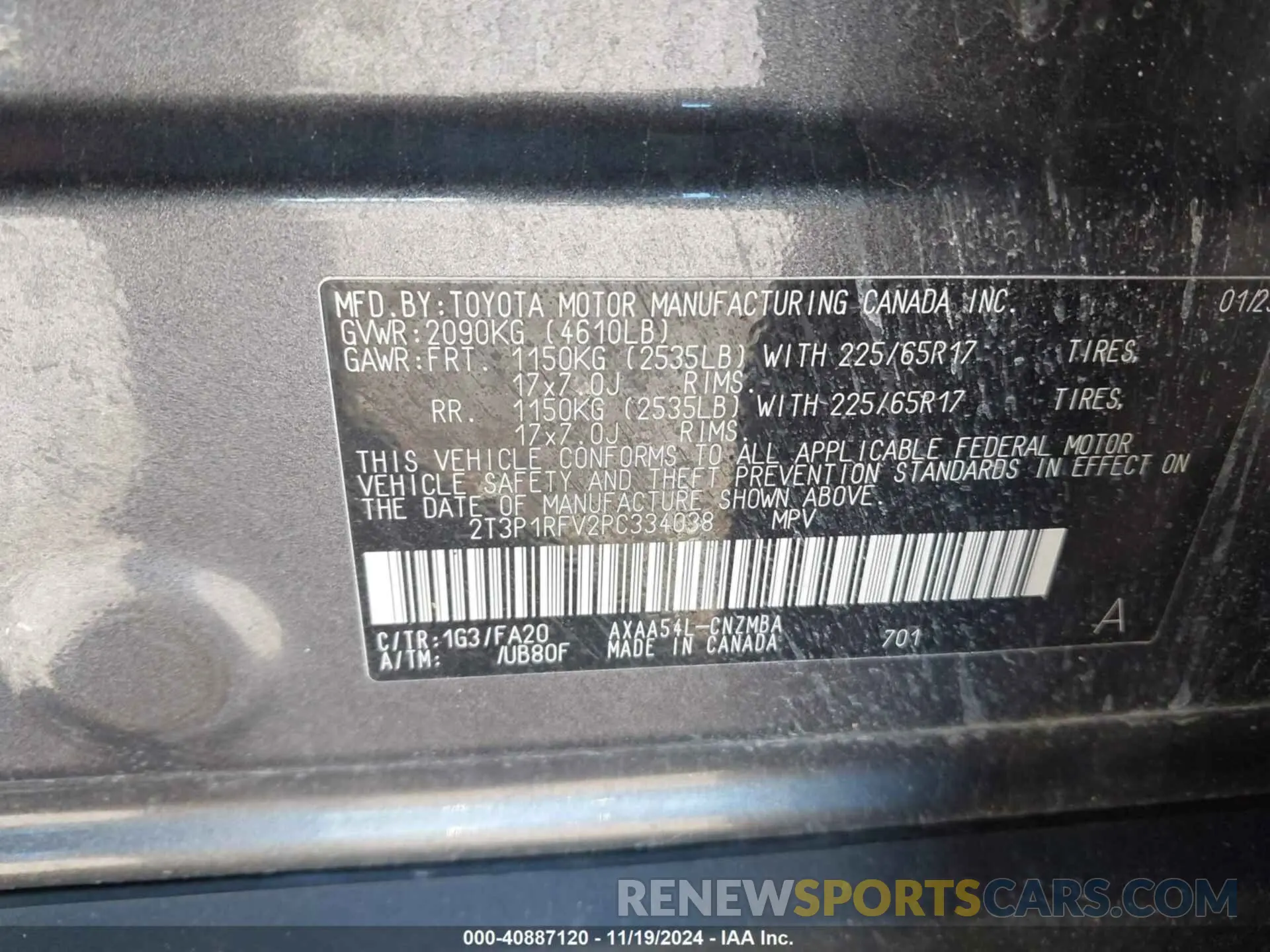 9 Photograph of a damaged car 2T3P1RFV2PC334038 TOYOTA RAV4 2023