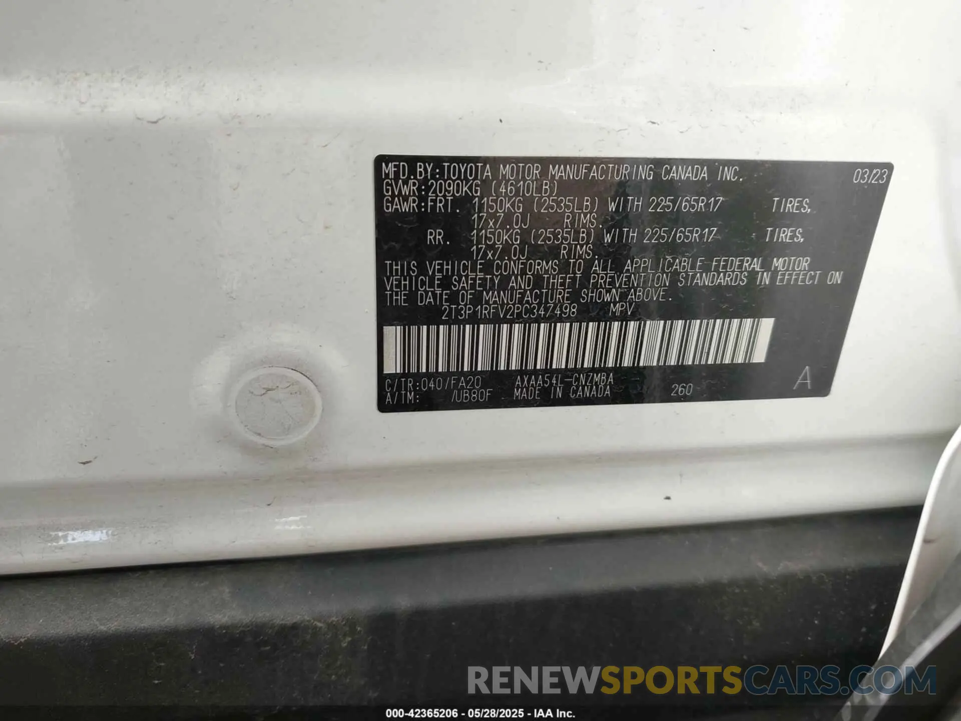 9 Photograph of a damaged car 2T3P1RFV2PC347498 TOYOTA RAV4 2023
