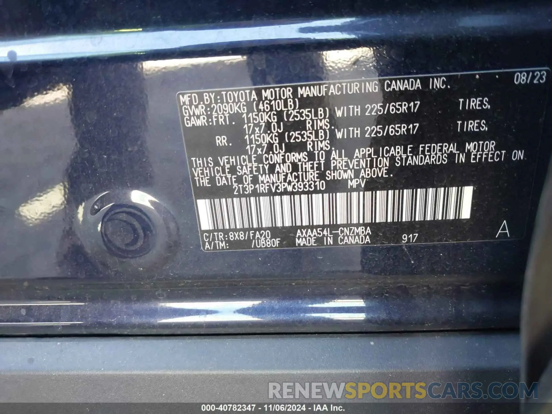 9 Photograph of a damaged car 2T3P1RFV3PW393310 TOYOTA RAV4 2023