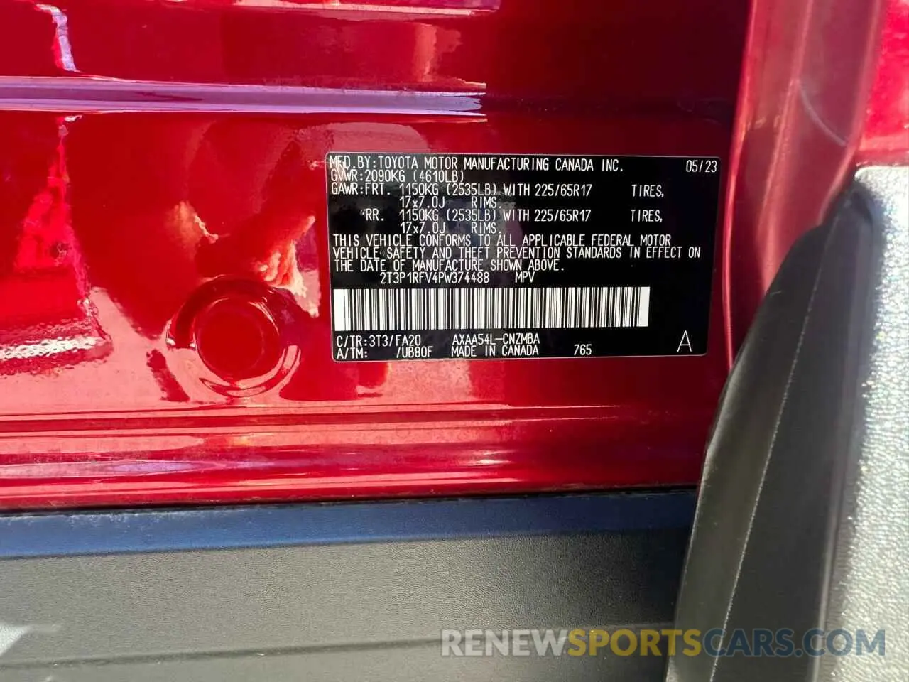 10 Photograph of a damaged car 2T3P1RFV4PW374488 TOYOTA RAV4 2023