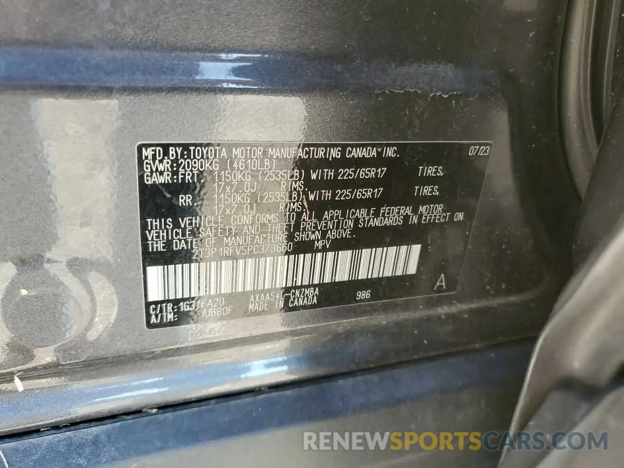 14 Photograph of a damaged car 2T3P1RFV5PC373660 TOYOTA RAV4 2023