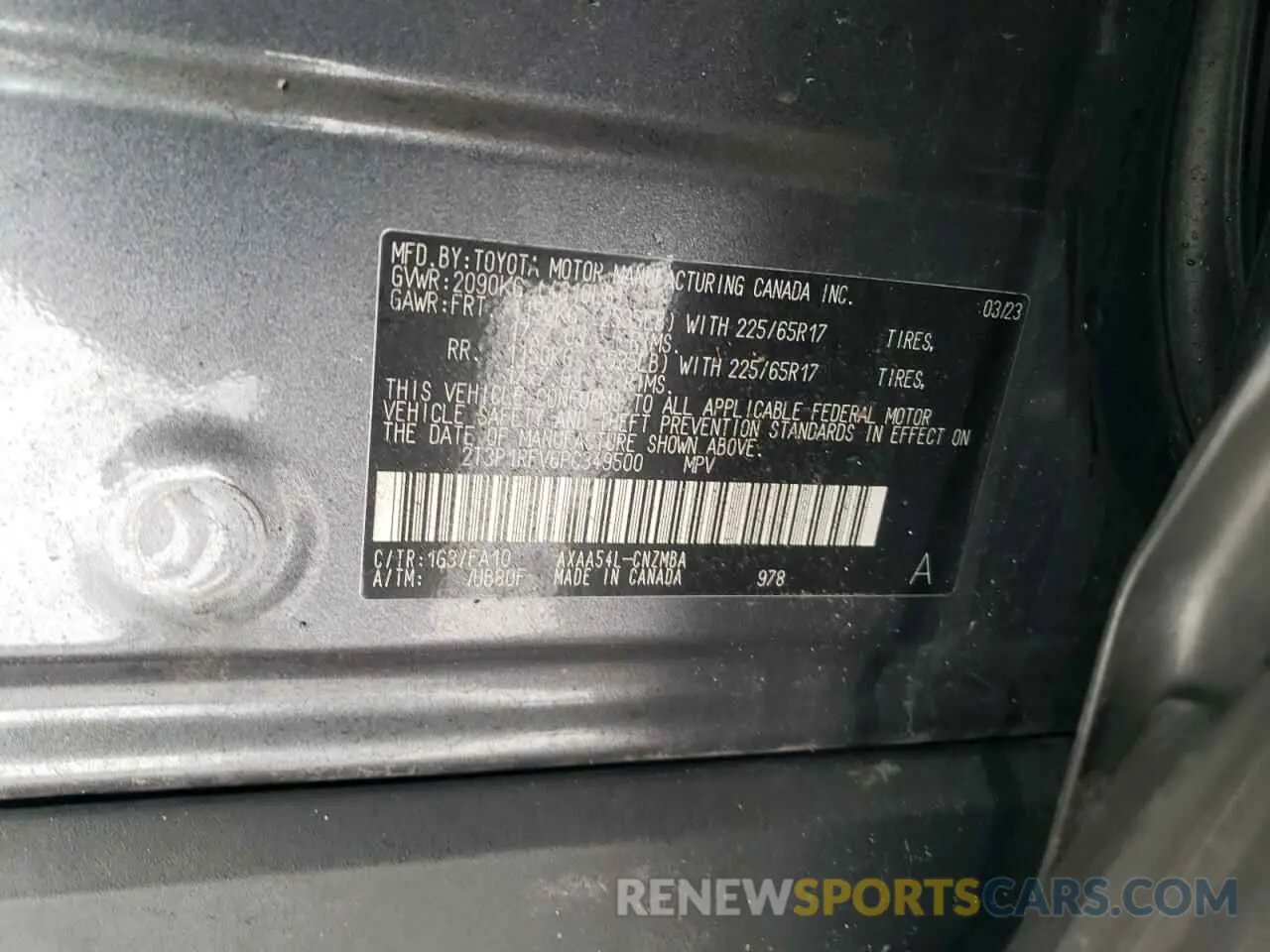 14 Photograph of a damaged car 2T3P1RFV6PC349500 TOYOTA RAV4 2023