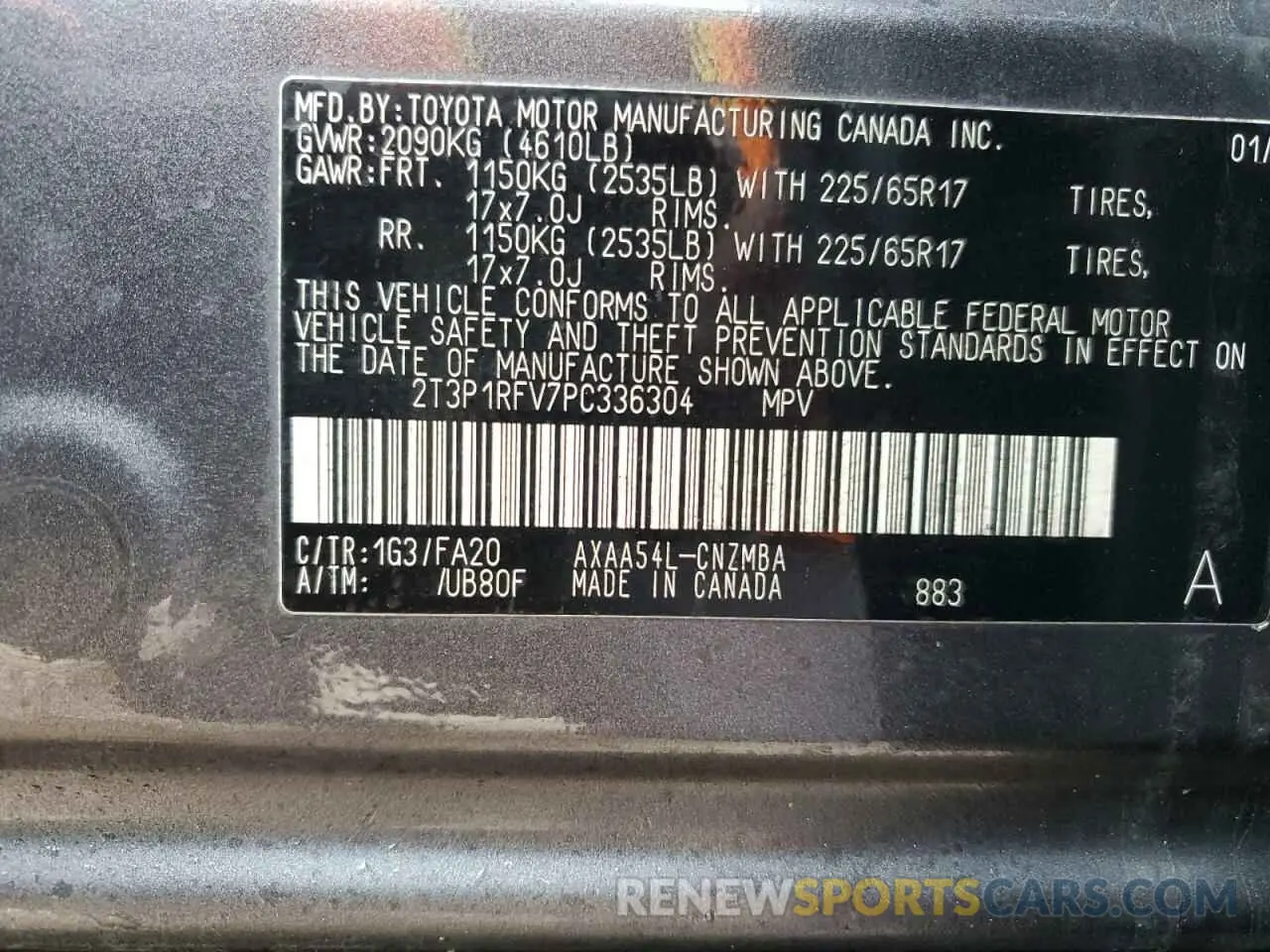 14 Photograph of a damaged car 2T3P1RFV7PC336304 TOYOTA RAV4 2023