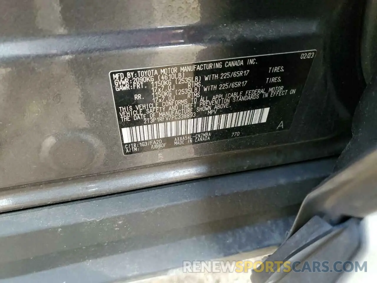12 Photograph of a damaged car 2T3P1RFV7PC338893 TOYOTA RAV4 2023