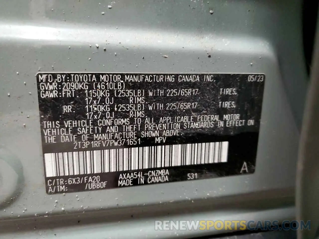 15 Photograph of a damaged car 2T3P1RFV7PW371651 TOYOTA RAV4 2023