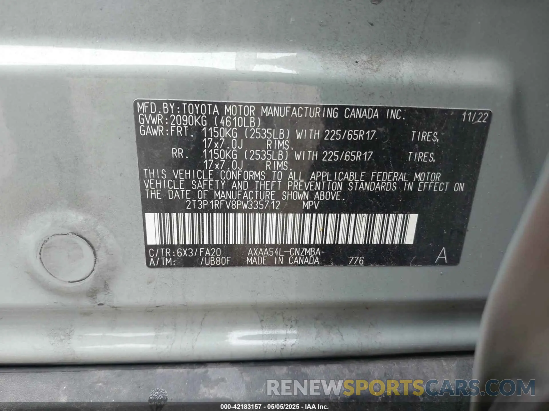 9 Photograph of a damaged car 2T3P1RFV8PW335712 TOYOTA RAV4 2023