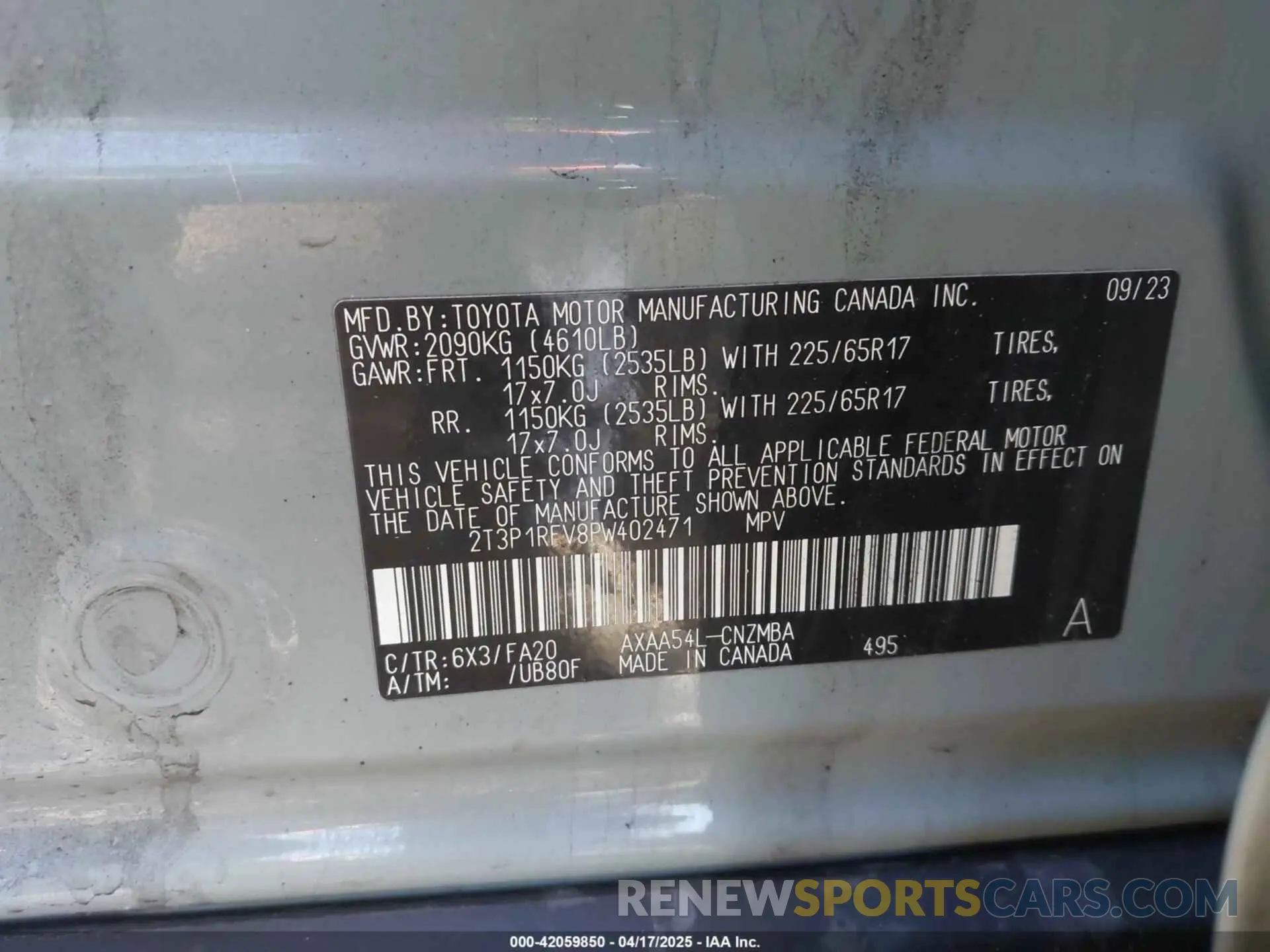 9 Photograph of a damaged car 2T3P1RFV8PW402471 TOYOTA RAV4 2023