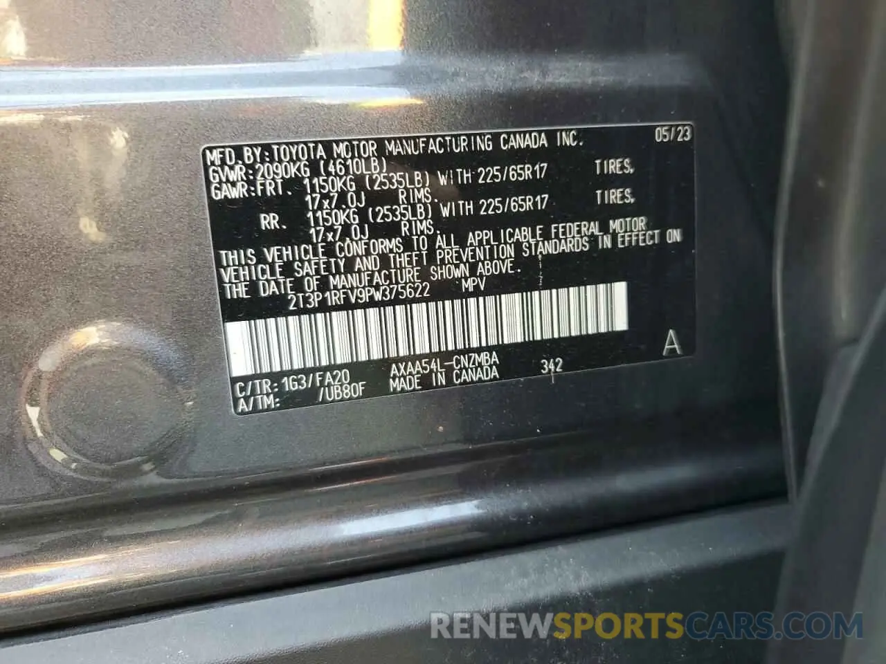 13 Photograph of a damaged car 2T3P1RFV9PW375622 TOYOTA RAV4 2023