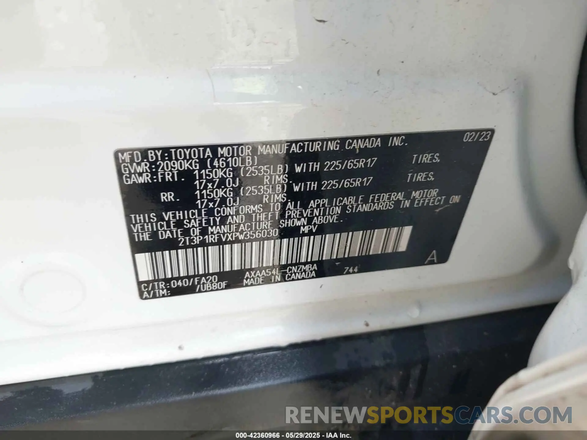 9 Photograph of a damaged car 2T3P1RFVXPW356030 TOYOTA RAV4 2023
