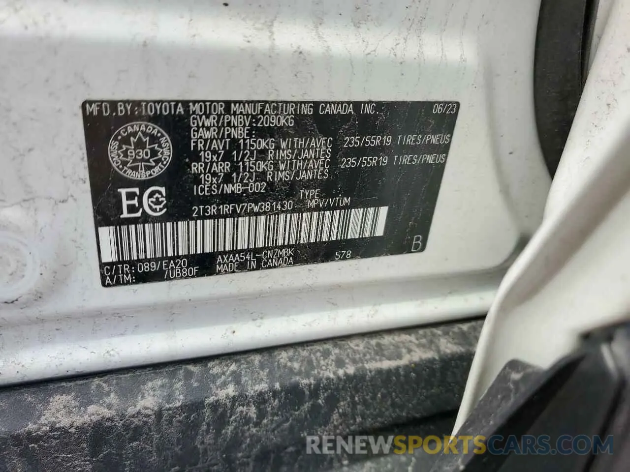 14 Photograph of a damaged car 2T3R1RFV7PW381430 TOYOTA RAV4 2023