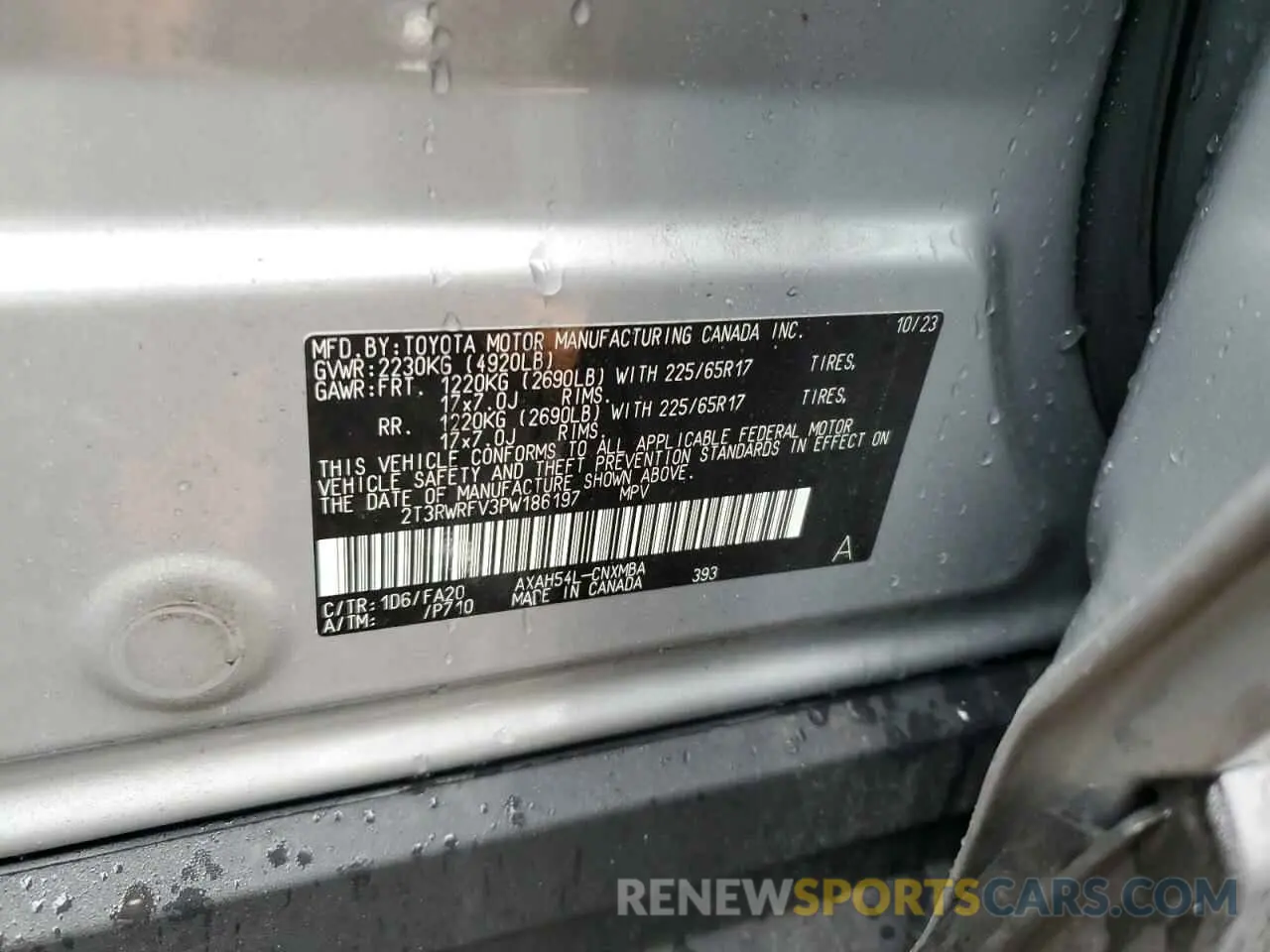 14 Photograph of a damaged car 2T3RWRFV3PW186197 TOYOTA RAV4 2023