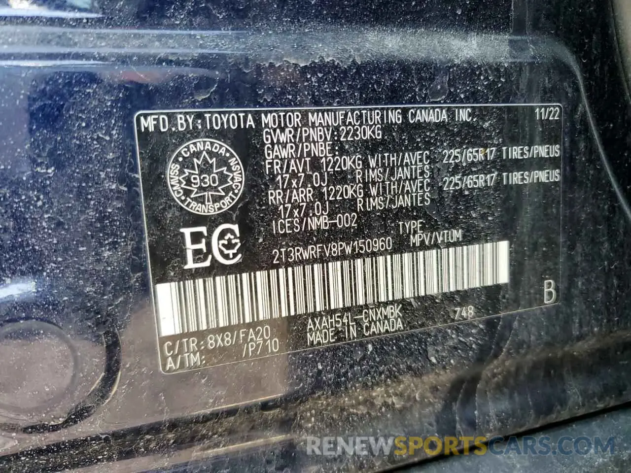 14 Photograph of a damaged car 2T3RWRFV8PW150960 TOYOTA RAV4 2023